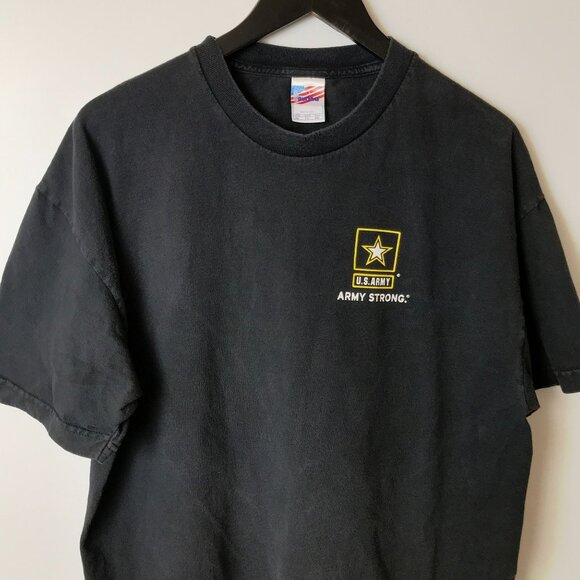 Vintage Y2K Army T Shirt Black XL Extra Large USA Graphic Tee Short Sleeve Solid - Picture 15 of 16